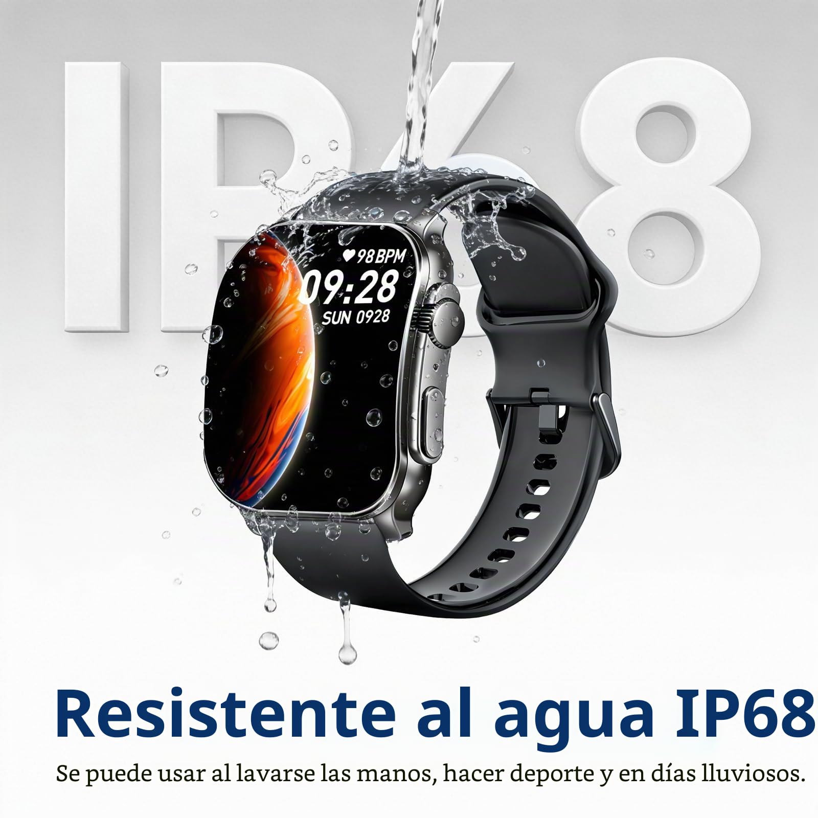 Reloj Inteligente Mujer Hombre, 2.01" Curva HD Smartwatch, Llamadas Bluetooth Smart Watch con Pulsómetro/Monitor de Sueño/Podómetro, 110+ Modos Deportivos, IP68 Pulsera Actividad para Android iOS