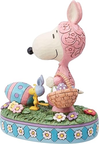 Miniatura 5 de Enesco Peanuts by Jim Shore Snoopy and Woodstock - Figura de conejitos de Pascua, 6 pulgadas, multicolor