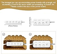 Vista 3 de Scalloped Edge Handmade Cable Management Box, Elegant Plastic Rattan Cable Organizer, 2 Open Slots Sturdy Cord Hider Box, Under Desk Cord Organizer