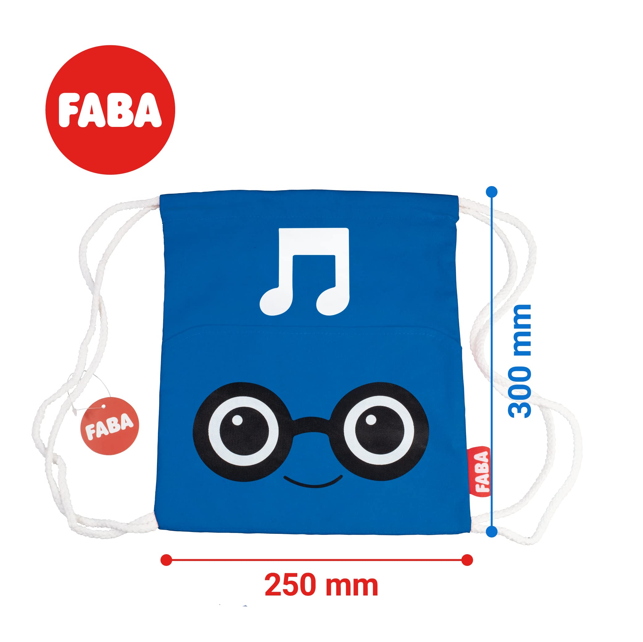 Zaino Per Raccontastorie FABA - In Cotone, Blu, Con Tasca Frontale E Chiusura A Cordoncino - Foto 9