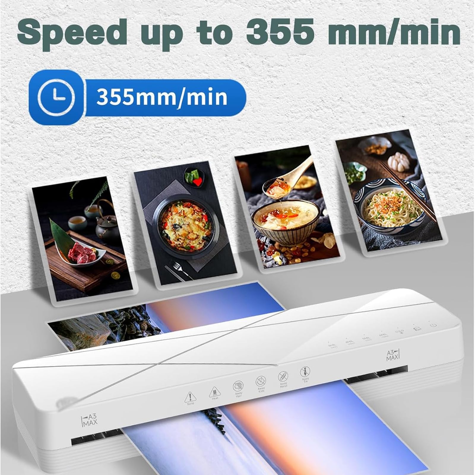 Plastificatrice A3, Laminazione A Caldo E A Freddo Con Controllo Touch, Rilascio Abs, 320–355 Mm/min Per Foto, Documenti E Poster