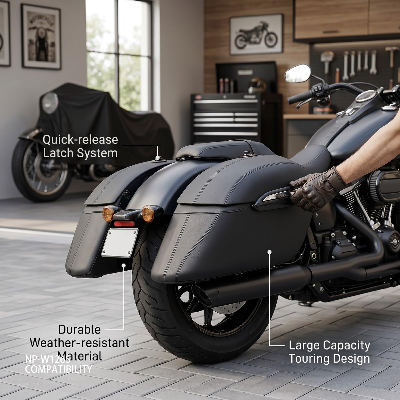 Motorcycle Hard Bags Saddlebags z Zestawem Montażowym