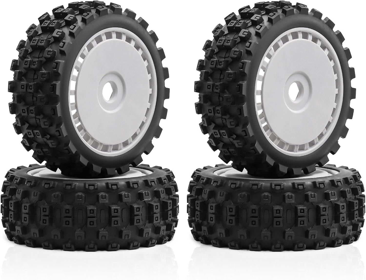 4PCS Pre-glued High-grip Wheels & Tires for Arrma 1/8 Typhon 6S 3S, Foam Inserts 17mm Wheel Hex Belted Replacement Tires for Arrma,Premium Typhon 6S 3S RC Upgrade Tires Off Road Car