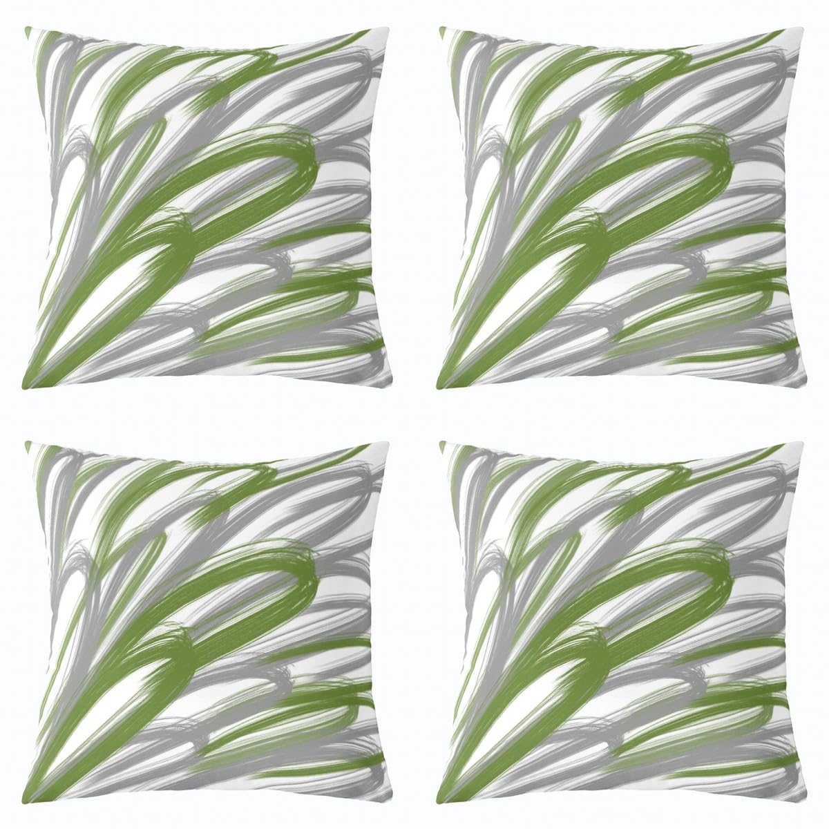 Homemissing Luxury Stripes Throw Pillow Covers 45x45cm Set of 4 Geometric Decorative Pillow Case Pillowcase Modern Striped Art Cushion Cover Farmhouse Green Grey Stripes Outdoor Pillows Covers