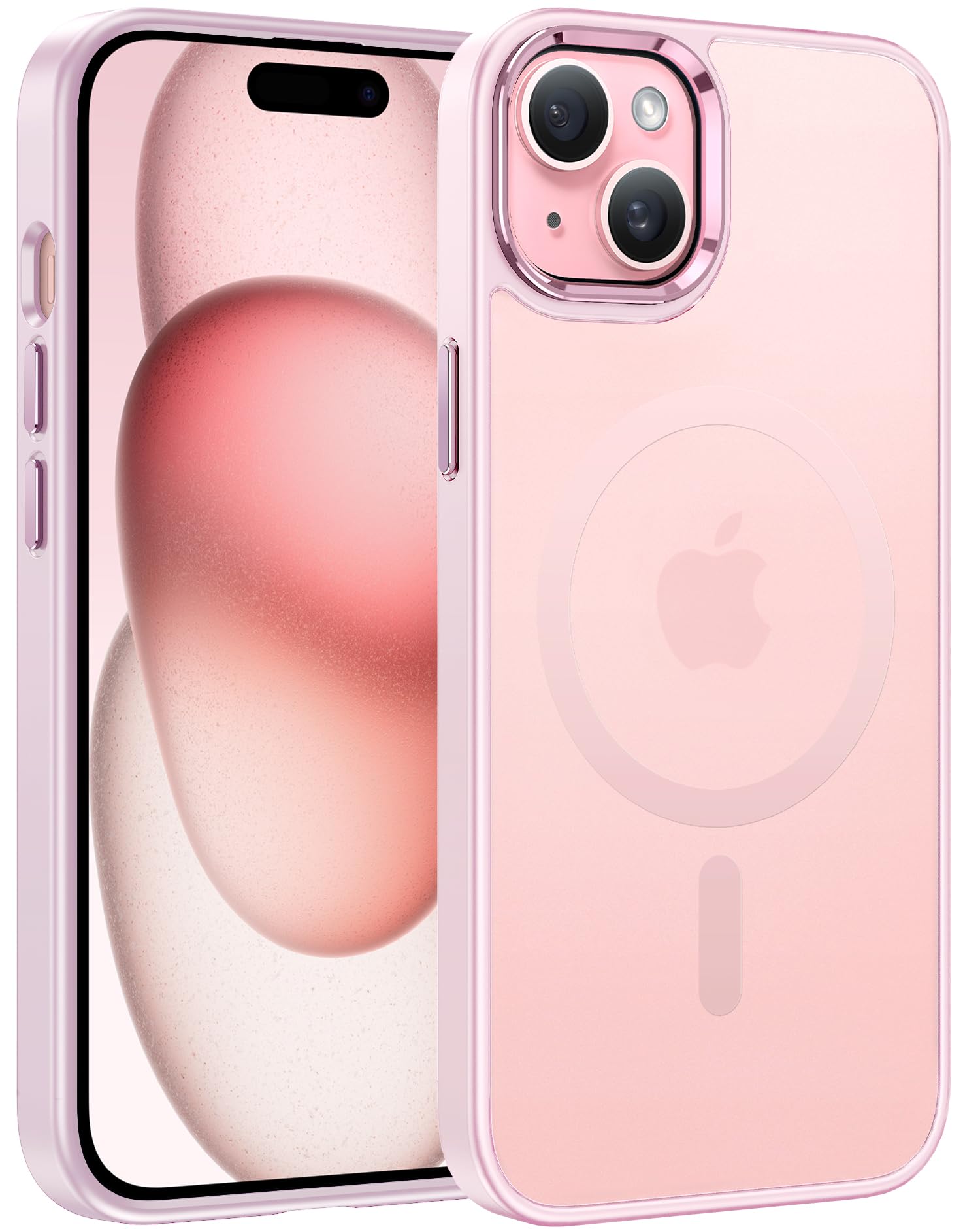 FNTCASE for iPhone 15 Plus Case: Strong Magnetic Phone Case | Translucent Matte Slim Shockproof Protective Drop Protection Phone Cover 6.7 inch