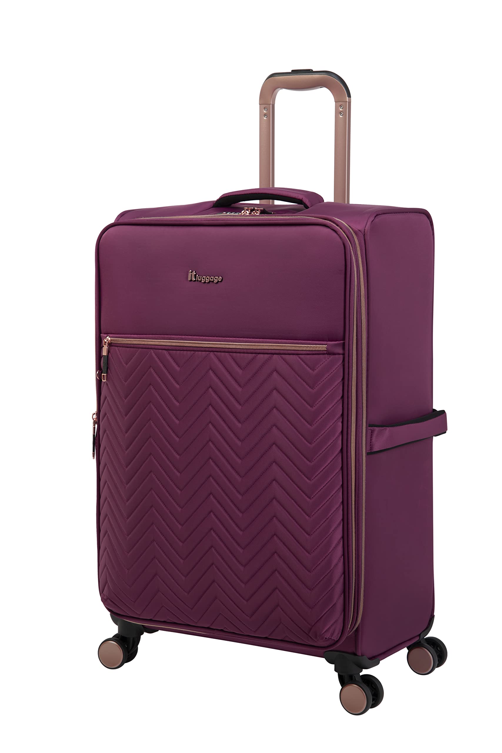 Bewitching-Purple-Medium-71cm Expandable Soft case 8 Wheel Trolley Bag Luggage Trolley with Shoe Pouch & Wet Pouch Check-in Luggage-image-33