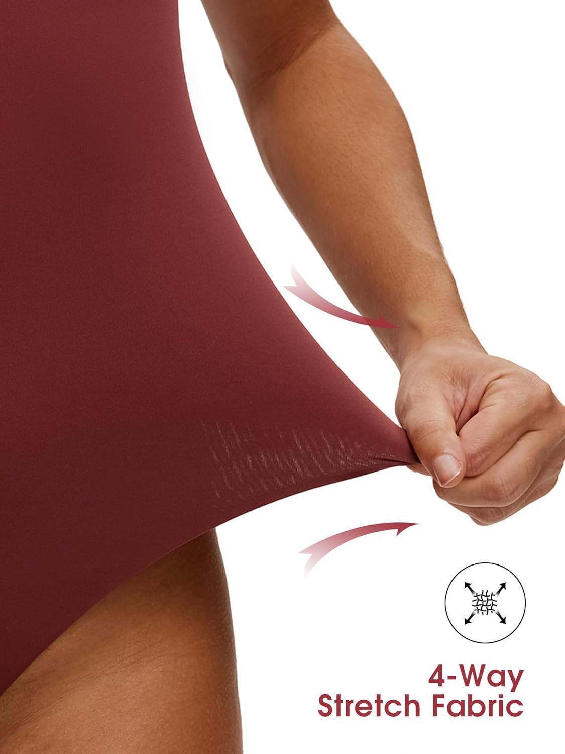 NANJI Spaghetti Straps Bodysuit for Women - Slim Fit Scoop Neck Thong Body Suit, Stretch Double Lined Tops, Casual Going Out - Image 2