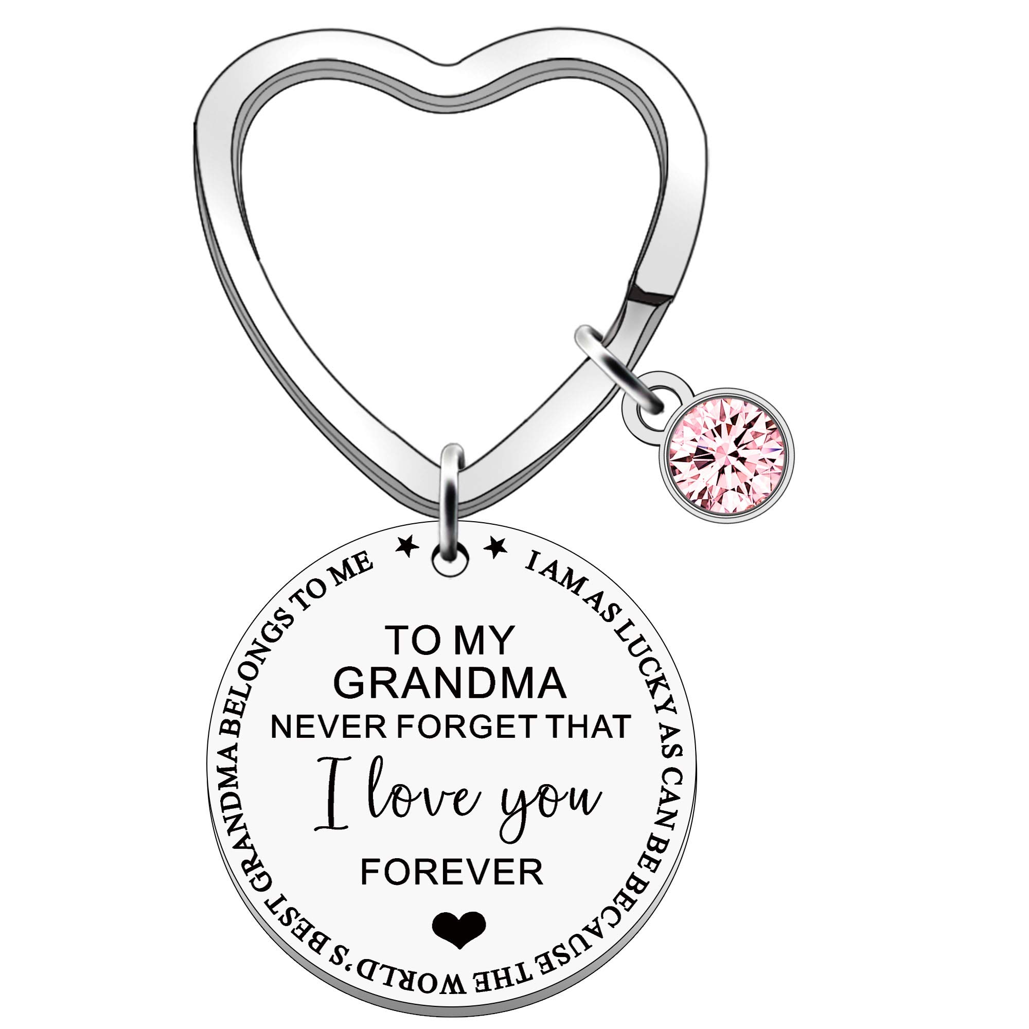FMCC Grandma Gifts Keyring Mothers Day Gifts for Grandma Birthday Christmas from Grandchildren Never Forget That I Love You Forever