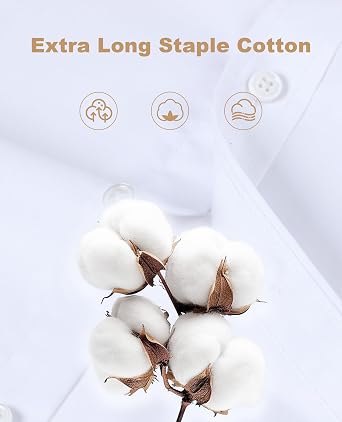 Lion Nardo Cotton Mens Dress Shirts Long Sleeve Wrinkle Free Business Casual Button Down Shirts Formal Shirts Big and Tall