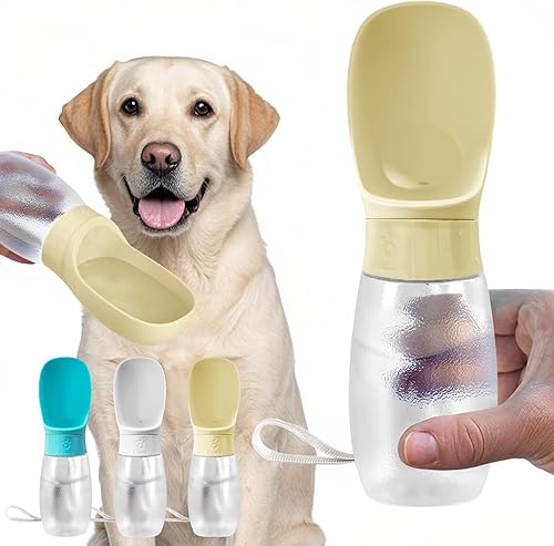 Miniatura 11 de Kalimdor Botella de agua para perros, dispensador de agua portátil de 12 onzas a prueba de fugas para cachorros con alimentador para mascotas,