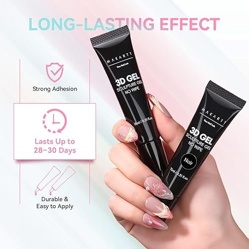 Vista 87 de Makartt Pegamento de uñas de gel: pegamento sólido para uñas a presión, necesita lámpara UV de gel 3D de 0.5 fl oz, herramientas multifuncionales