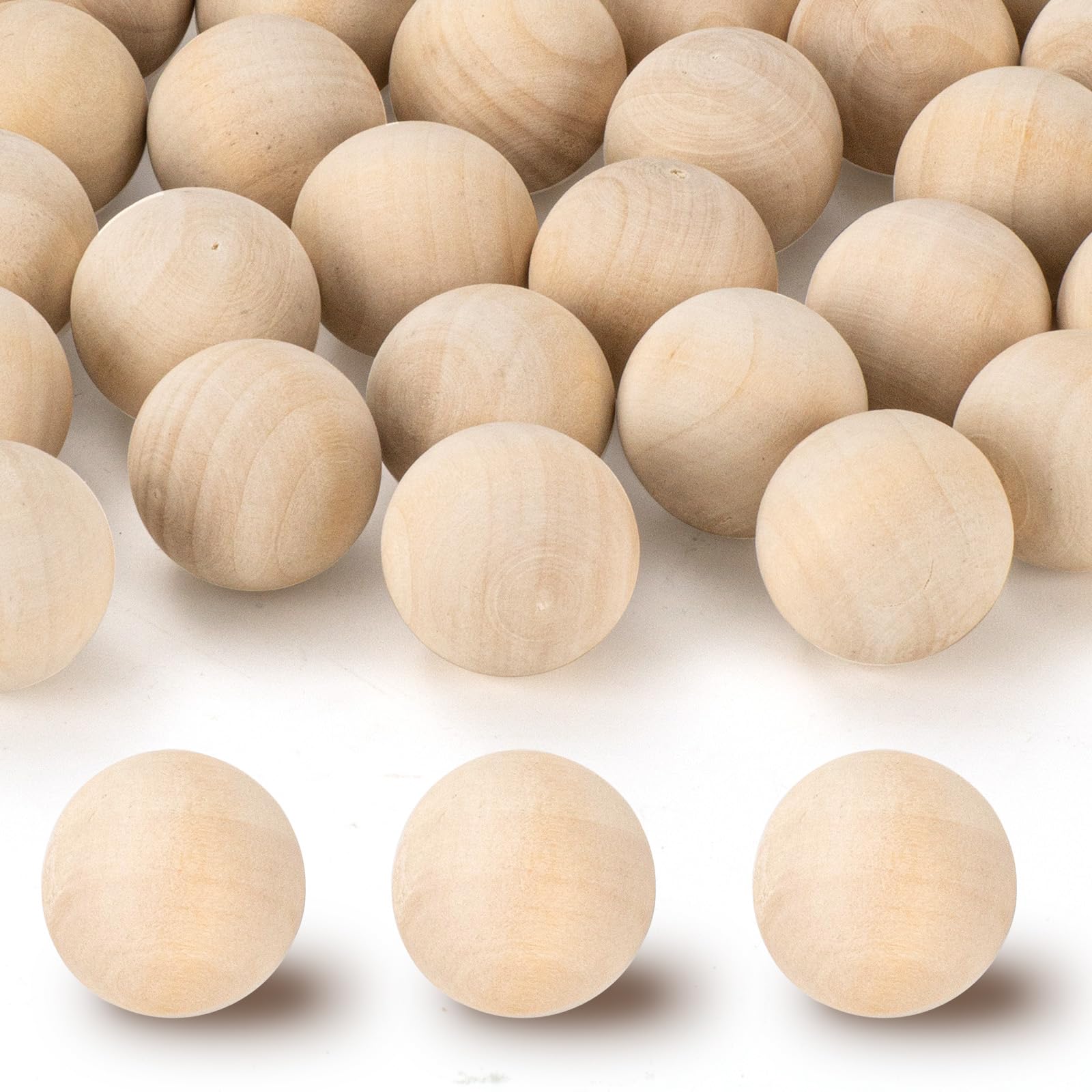 1 inch Wooden Balls, 120PCS Unfinished Round Wood Balls, 25mm Small Natural Wooden Balls for Crafts and DIY Decorative Projects