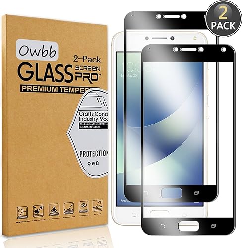 Owbb Pezzi Nero Vetro Temperato Pellicola per ASUS Zenfone Max PRO ZC554KL Full Coverage Protettiva Protezione Durezza 99 Alta Trasparente Owbb Pezzi Nero Vetro Temperato Pellicola per ASUS Zenfone Max PRO ZC554KL Full Coverage Protettiva Protezione Durezza 99 Alta Trasparente