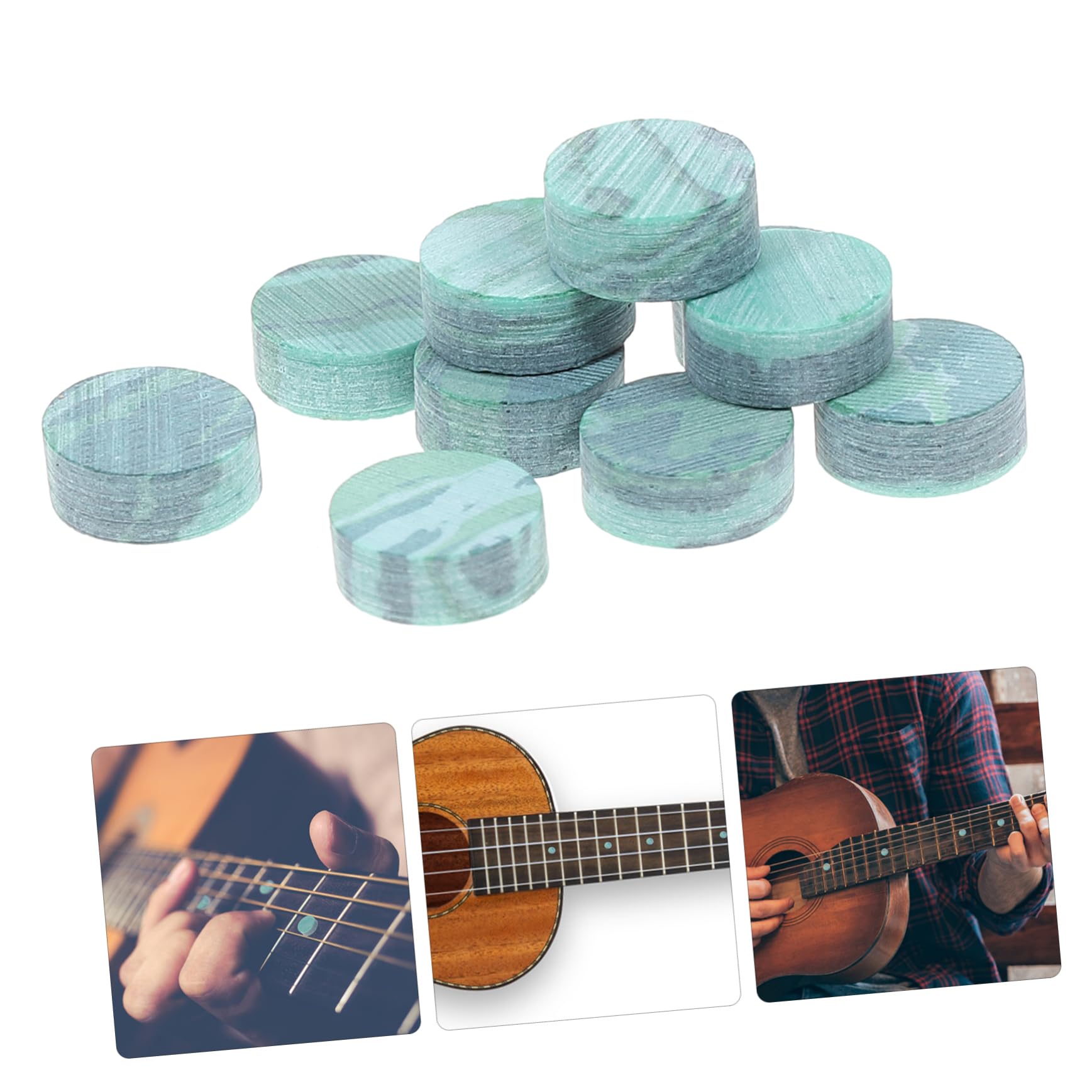 Toddmomy Shell Inlay Fingerboard Dots 10pcs Abalone Material Dots for Guitar Mandolin Banjo Ukulele Gf44 (dark)