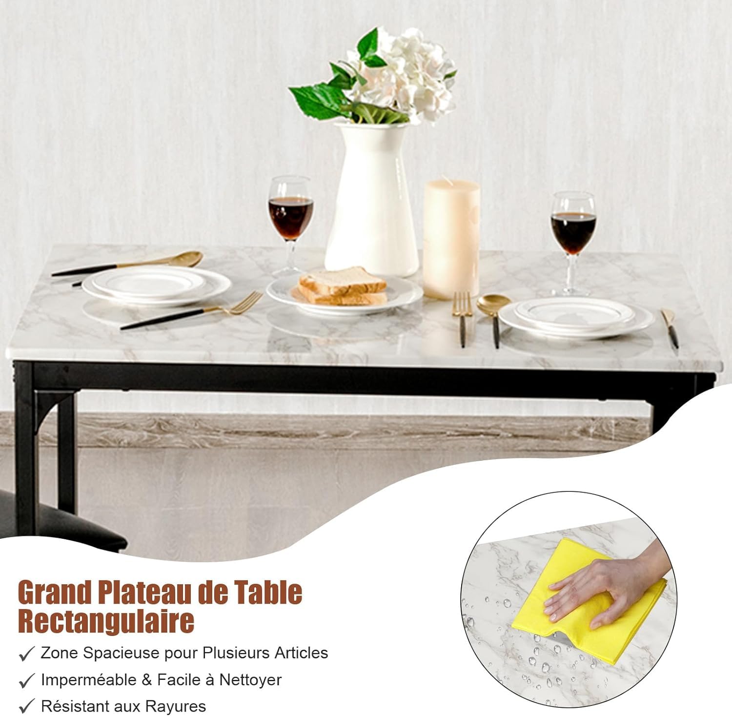 RELAX4LIFE Tabouret de Bar Pivotant avec Repose-Pieds, Tabouret Haut Industriel en Acier Inoxydable, Hauteur Réglable 61-82 CM, Chaise Haute Cuisine pour Comptoir Bistro Café