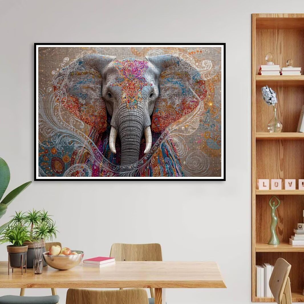 Puzzle 1500 Pezzi, Puzzle Elefante per Adulti, 87x57cm, Compact Box -4448