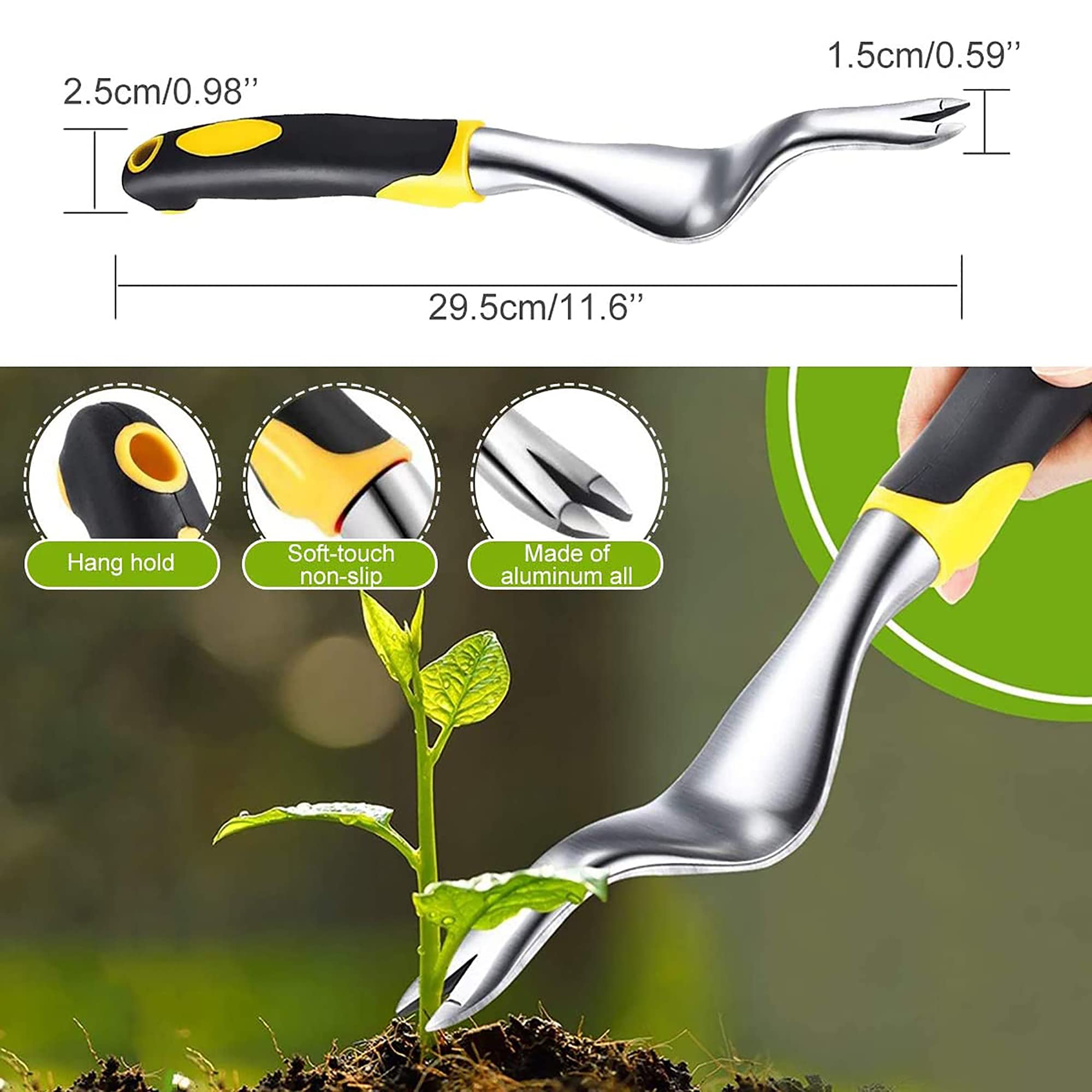 Luckyx Stand Up Weeder and Weed Remover Lever Metal Base Creates