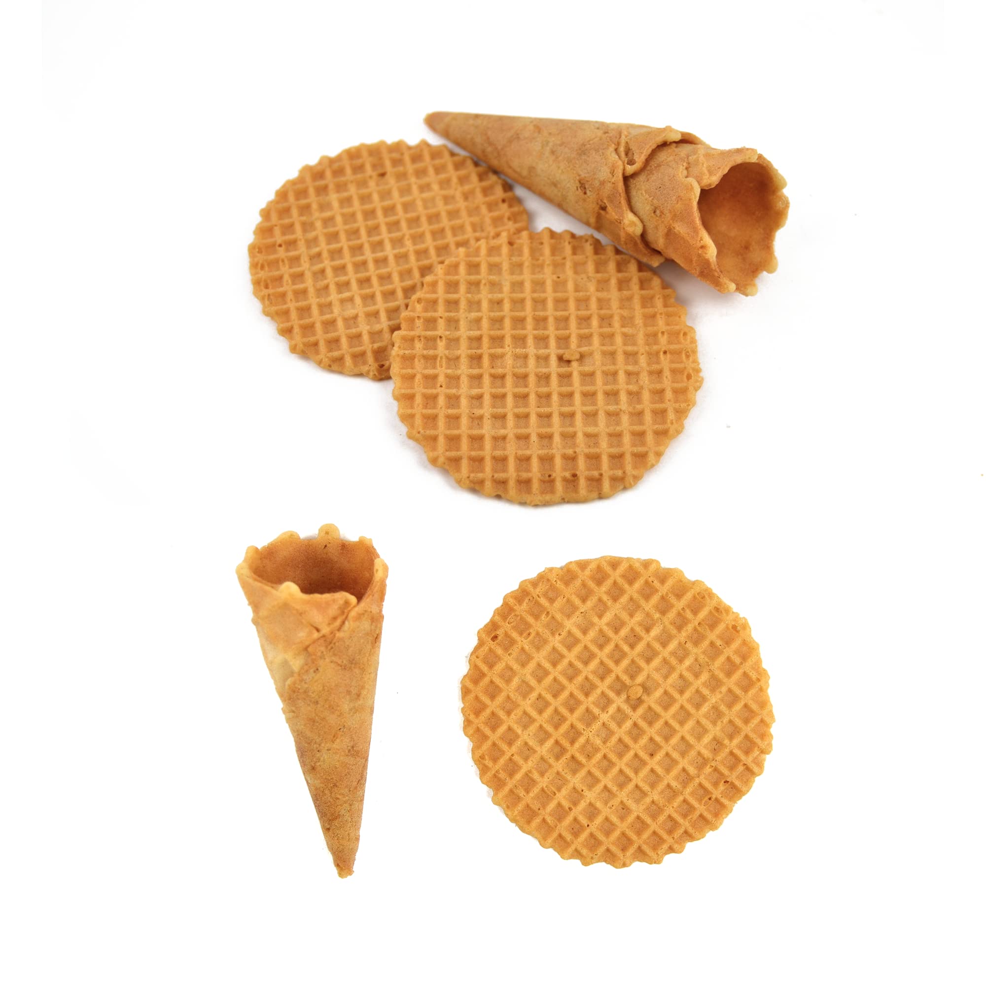 PZ 378 CONI PICCOLI SENZA GLUTINE E SENZA LATTOSIO + PZ 1000 CIALDA TONDA SENZA GLUTINE PER GELATO,YOGURT E SEMIFREDDI CONO BISCOTTO DI CIALDA WAFER