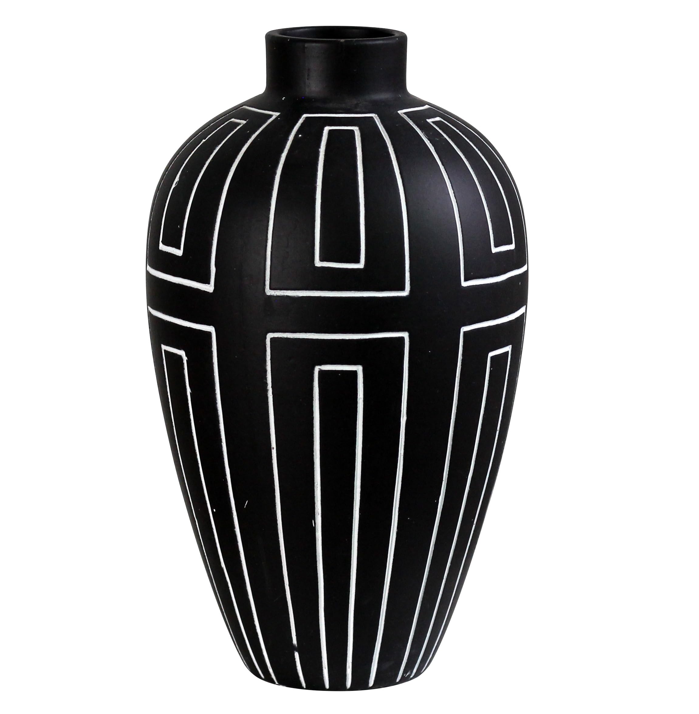 Gros Vase Vase Céramique Blanc Olly & Rose 25 Cm - Décoration