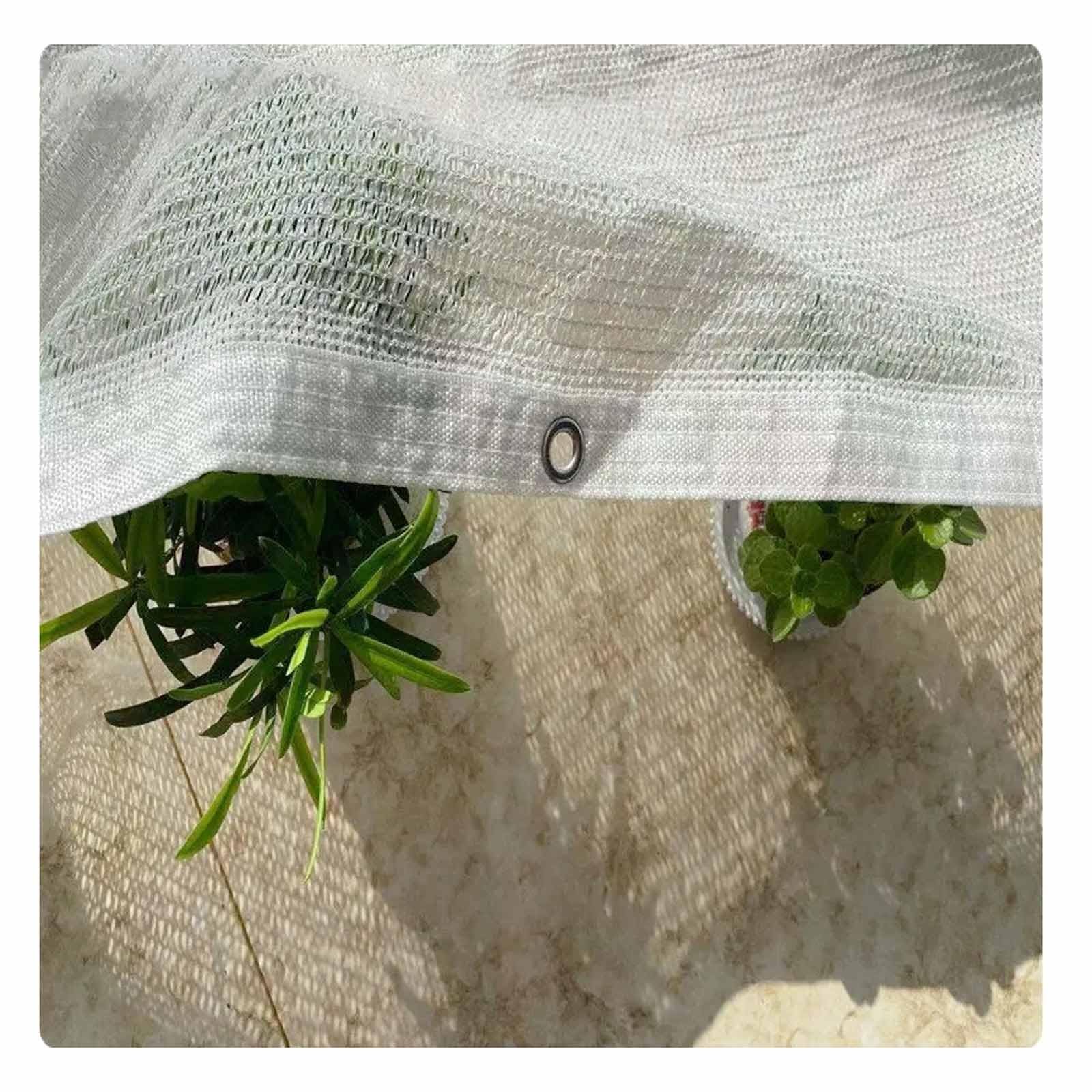 30 % weiße Rasur mit Ösen, UV-beständig, reißfest, für Gewächshaus, Garten, Terrasse, Pflanze, Blumen, Huhn, Carport, 4 x 8 m