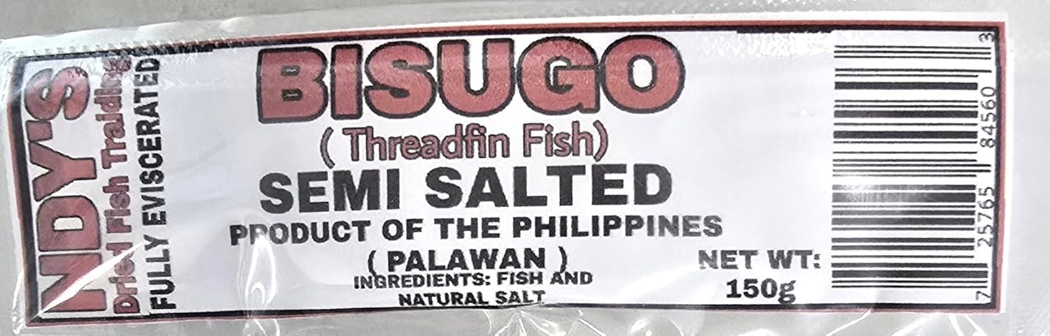 Ndy's Bisugo Semi Salted Threadfin Fish from Philippines, 150g, Pack of 3