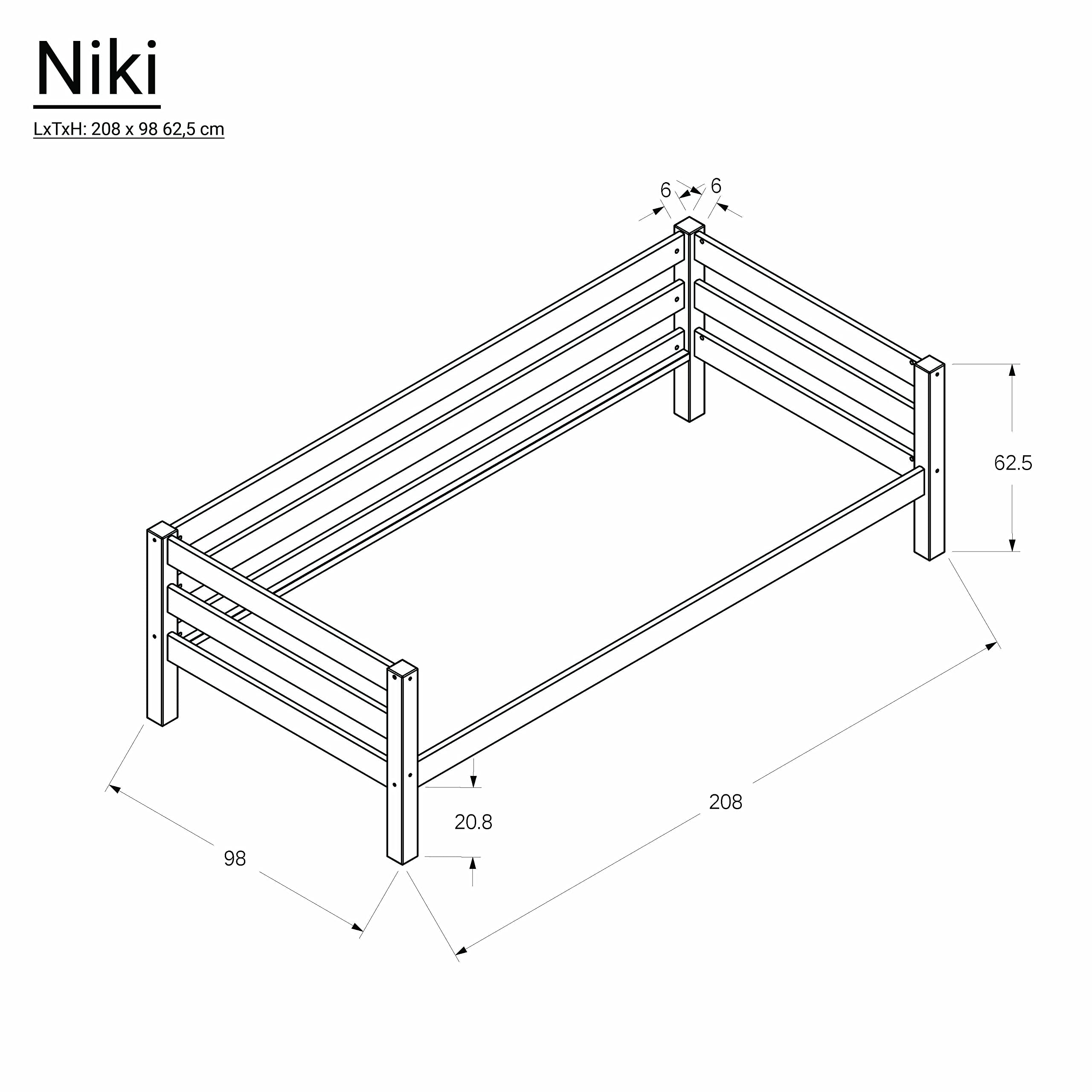 Betten-ABC Bubema Niki Kinder Einzelbett/Sofabett Buche