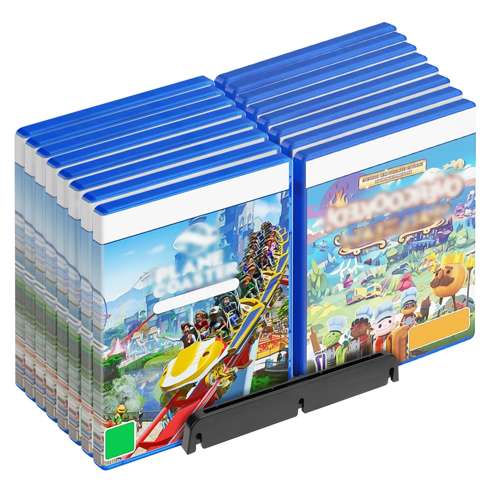 GEEKRIA Game Disc Storage Stand Compatible with Sony PlayStation 5 Slim, Pro, Nintendo Switch, Xbox Series, CD, DVDs, Large Capacity Holder for 16 CDs, Universal Desk Game Accessories
