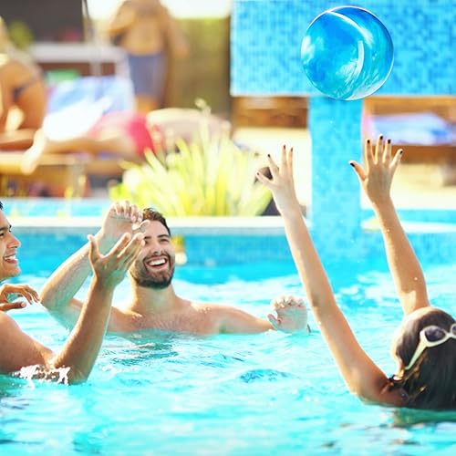 Miniatura 4 de Grevosea Pelota inflable grande de 15 pulgadas, pelota de playa, bola animosa marmoleada, bolas de rebote de nube colorida para adultos, mascotas,