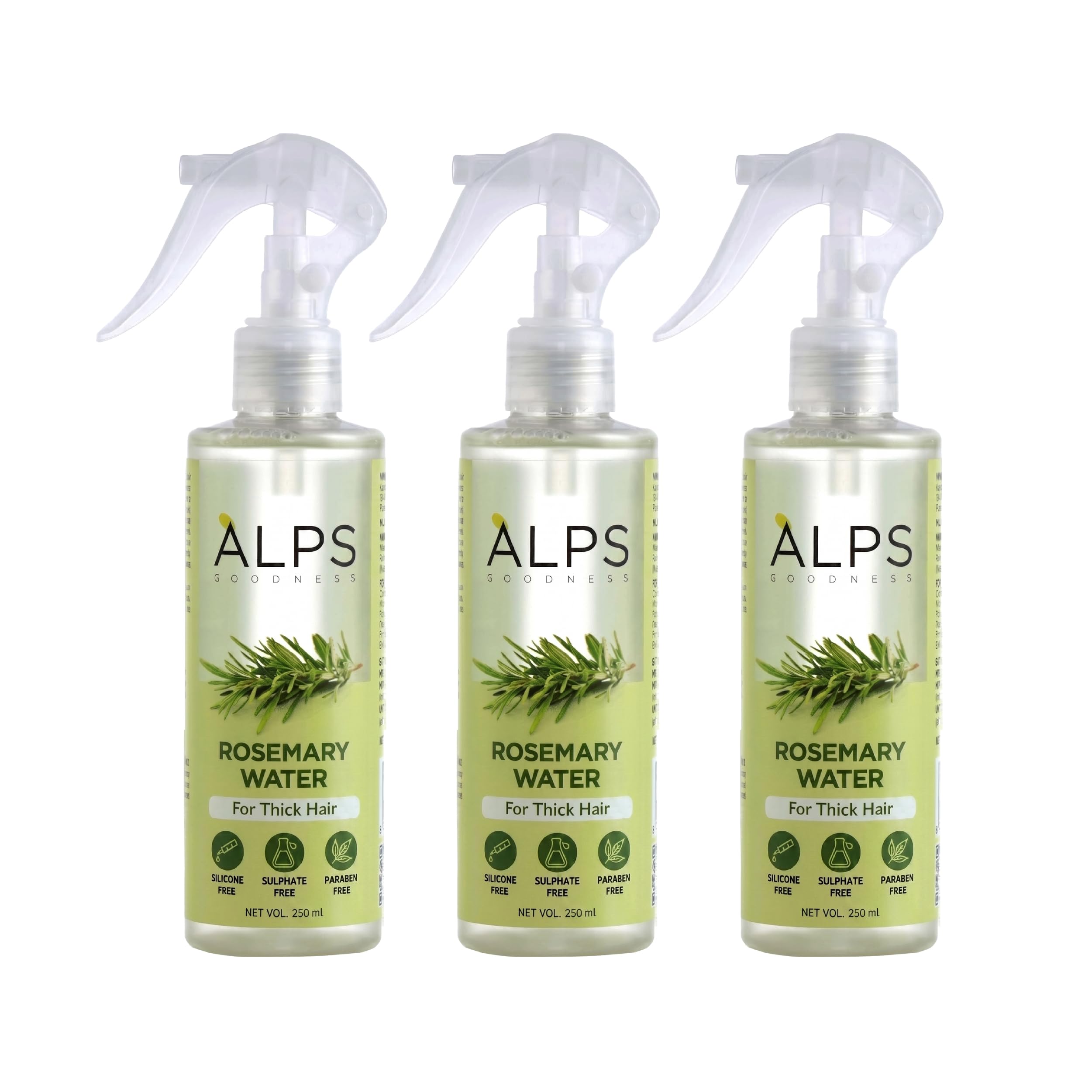 Alps Goodness Rosemary Water Hair Spray Pack of 3 | Clinically Proven (In Vivo Tested) to Reduce Hair Fall & Promote Regrowth | 100% Natural Rosemary Extract | Leave-On Scalp & Spray For Men & Women | 250ml x 3-image-30