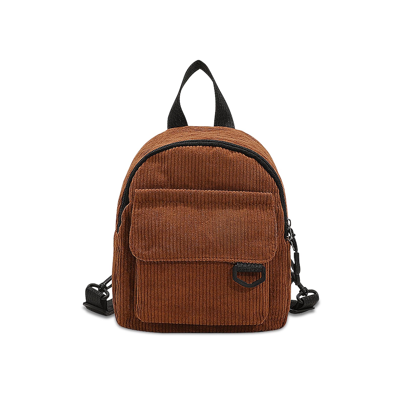 WisePoint Women's Fashion Backpacks, Corduroy Backpack Bag for Women Portable Backpack Purse Small Backpack (brown)