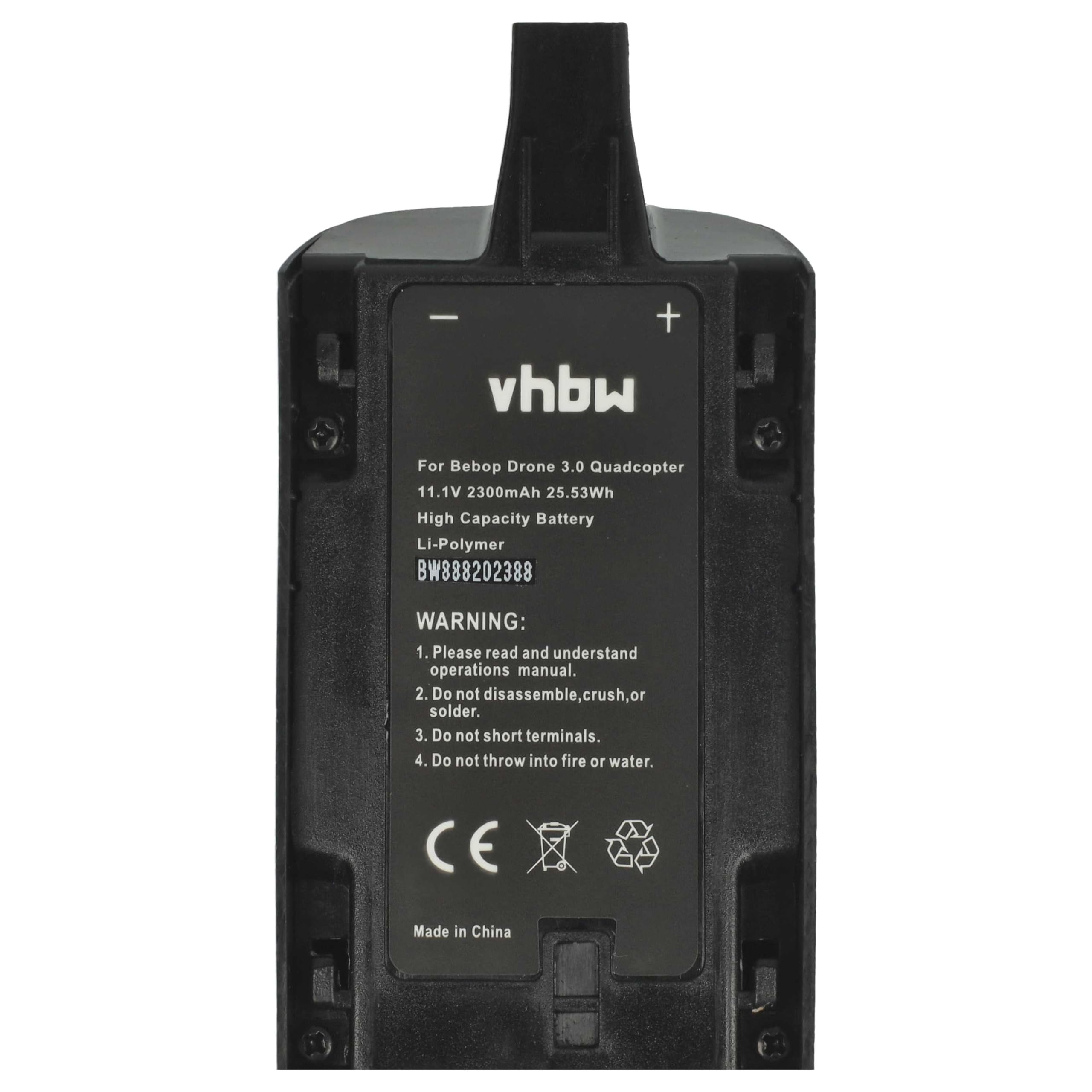 vhbw batteria compatibile con Parrot Bebop 3.0 Skycontroller, 3,0 drone quadricottero multicottero (2300mAh, 11,1V, Li-Poly)