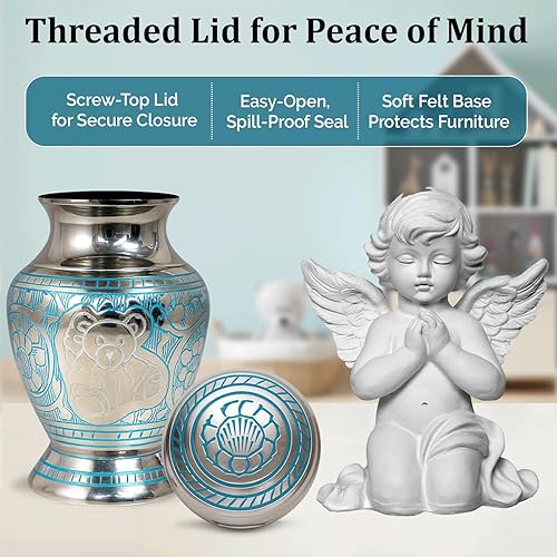 Miniatura 7 de Urnas de bebé para cenizas de niño, urna de oso de peluche para bebés, hermosas urnas pequeñas para niños y niños, honra a tu ser querido con la