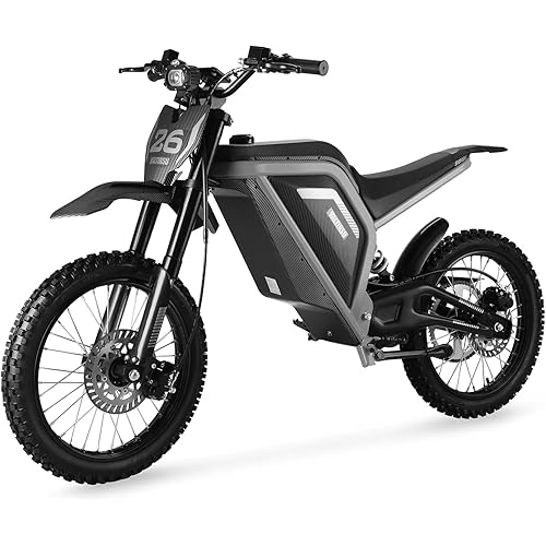 Electric Dirt Bike for Adults, 4000W 50MPH E Dirtbike with 60V/27AH Battery, 53+Miles Electric Motorcycle for Teens,Dual Hydraulic Brakes & Full Suspension,17" Fat Tire Electric Bike