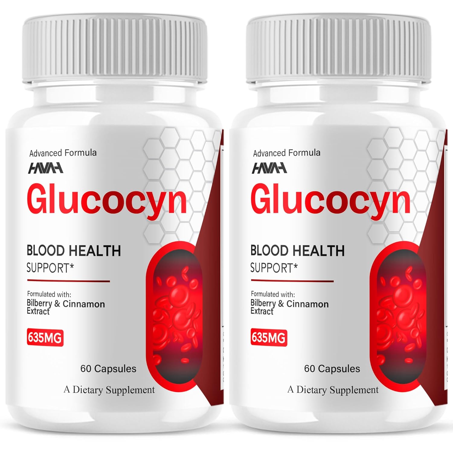 (2 Pacote) Glucocyn Suplemento de Suporte à Glicogênio de Força Máxima – Cápsulas de 635MG para Saúde e Bem-estar