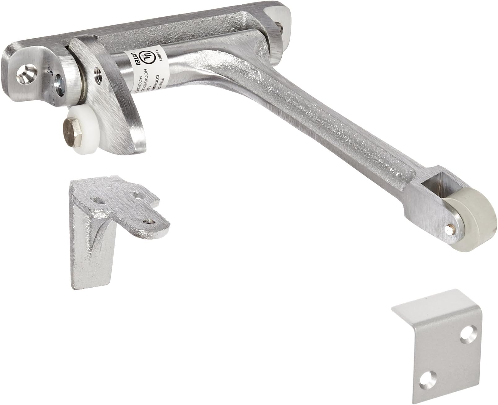 Rockwood 576.26D Brass Gravity Door Coordinator, 1" Width x 5-7/16" Length, Satin Chrome Plated Finish