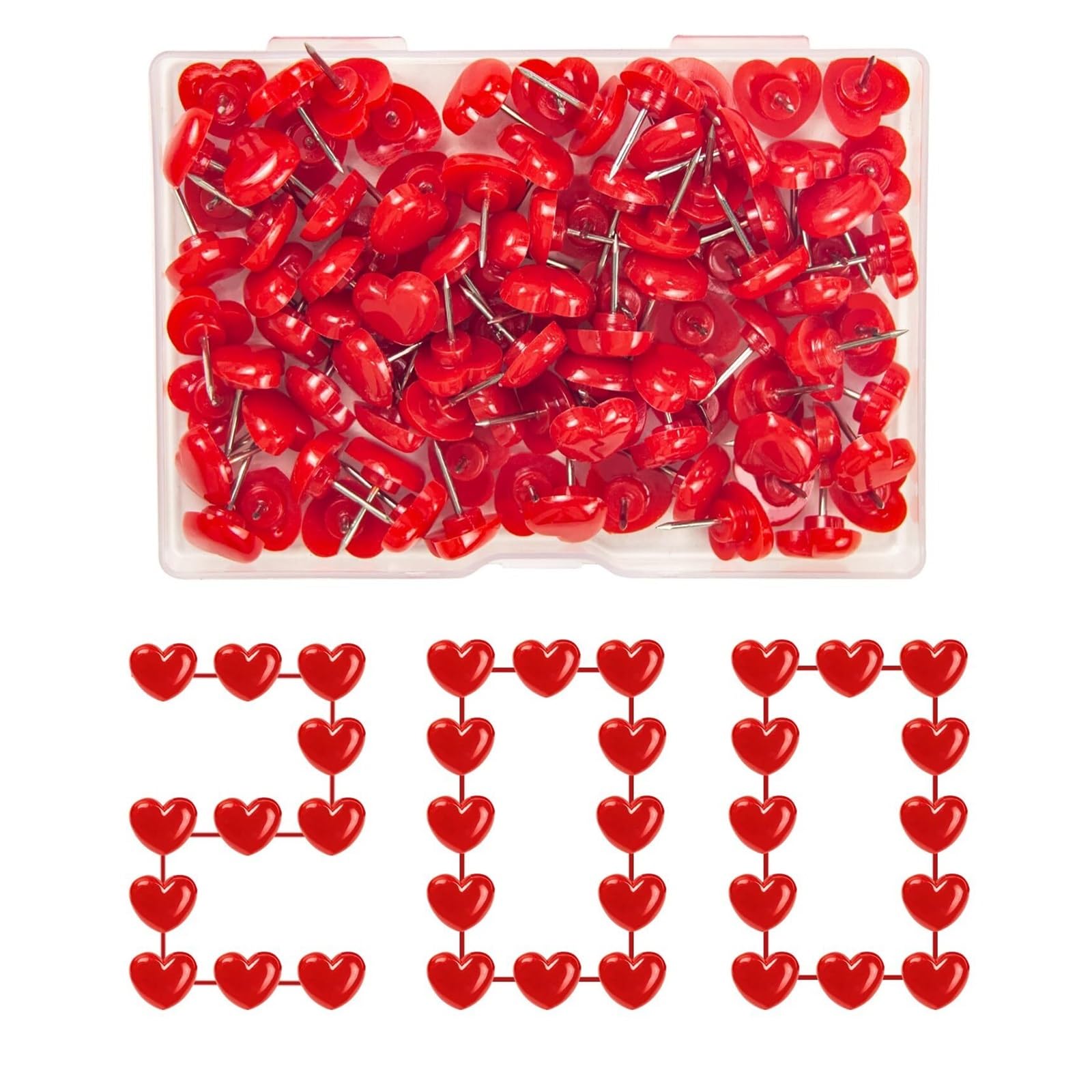 Push Pins 200pcs Plastic Head Thumb Tacks Bulletin