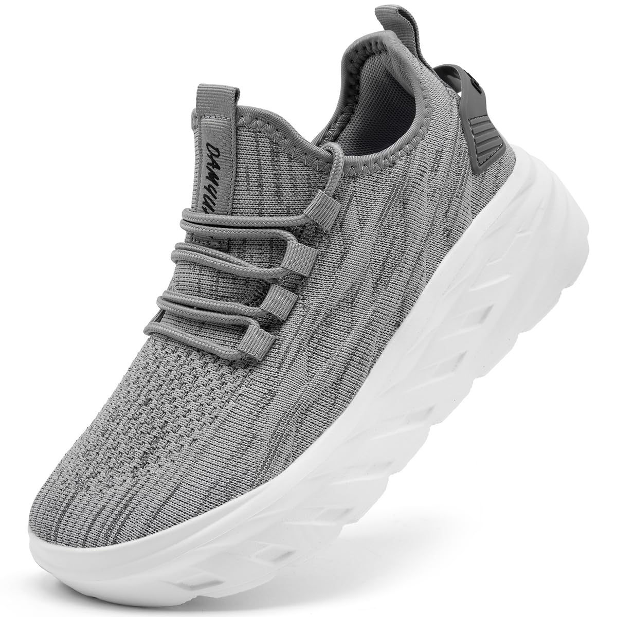 DLWKIPV Women's Thick Soled Walking Shoes Slip On Height Increasing Sneakers Wide Comfortable Lightweight Breathable Work Outside