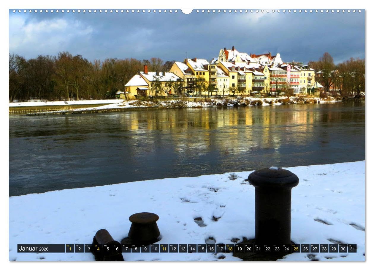 REGENSBURG - Impressionen (Wandkalender 2026 DIN A2 quer), CALVENDO Monatskalender: Stimmungsvolle Bilder einer historischen Stadt (CALVENDO Orte)