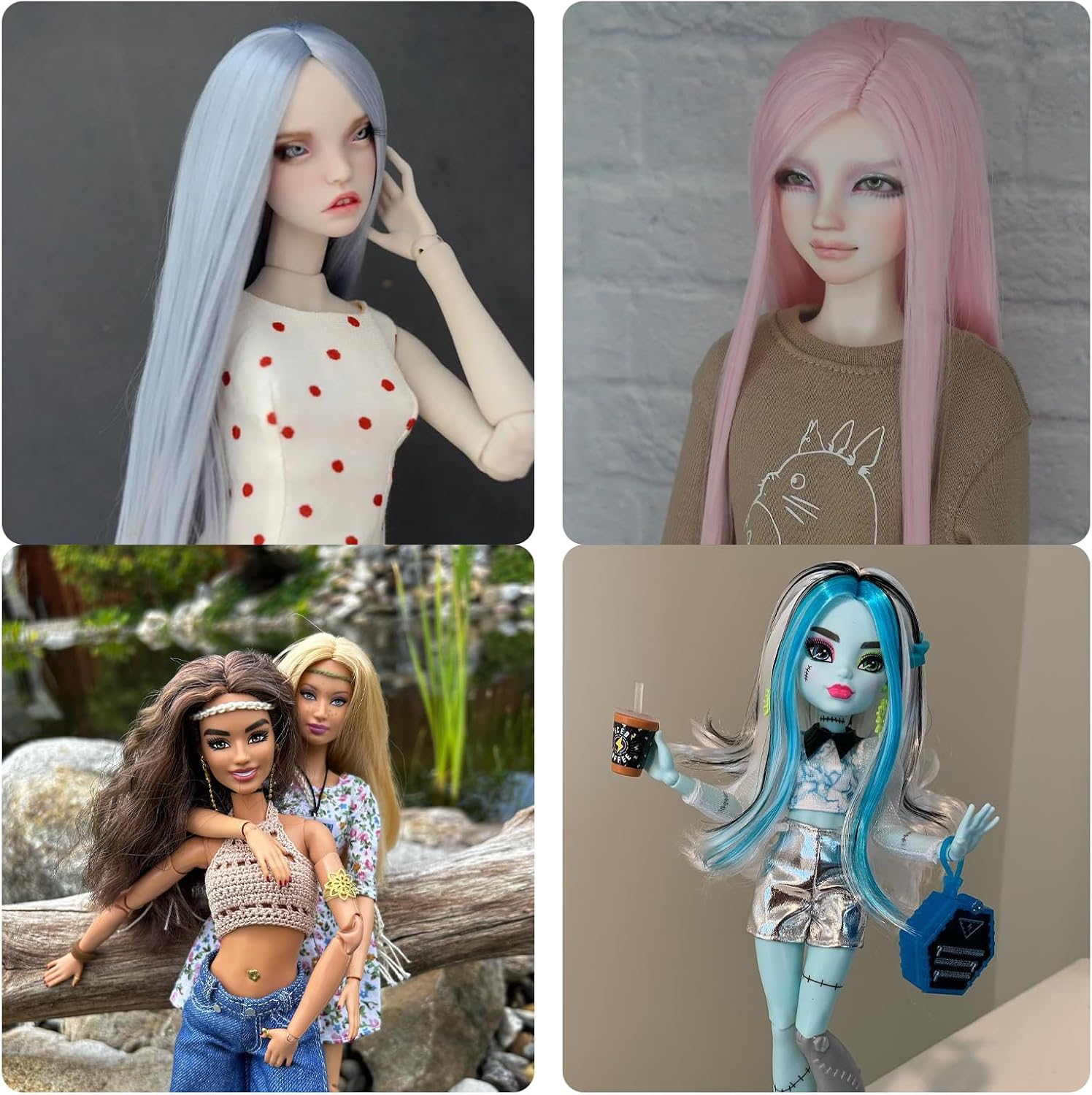 Girl Doll Hair Silicone Fondant Molds, Women Hairstyle Chocolate Kitchen Baking Molds for Wedding Birthday Cake Decoration Candy Ice Cube Sugar Craft Gum Paste Clay Resin