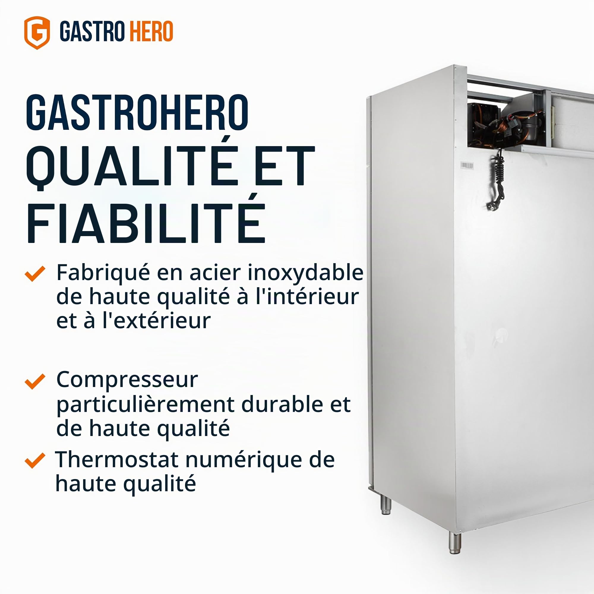 GastroHero Refrigerator ECO 1300 GN 2/1 Monobloc | CHR Catering Supplies