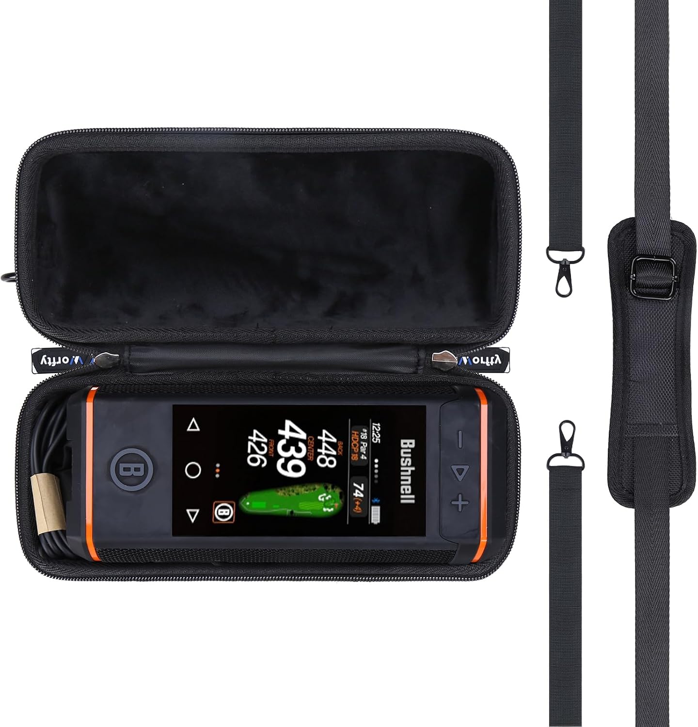 Case for Bushnell Golf Wingman HD GPS Speaker with 3.5" Color Touchscreen- Hard Travel Protective Carrying Storage Bag, Box Only (Full Black)