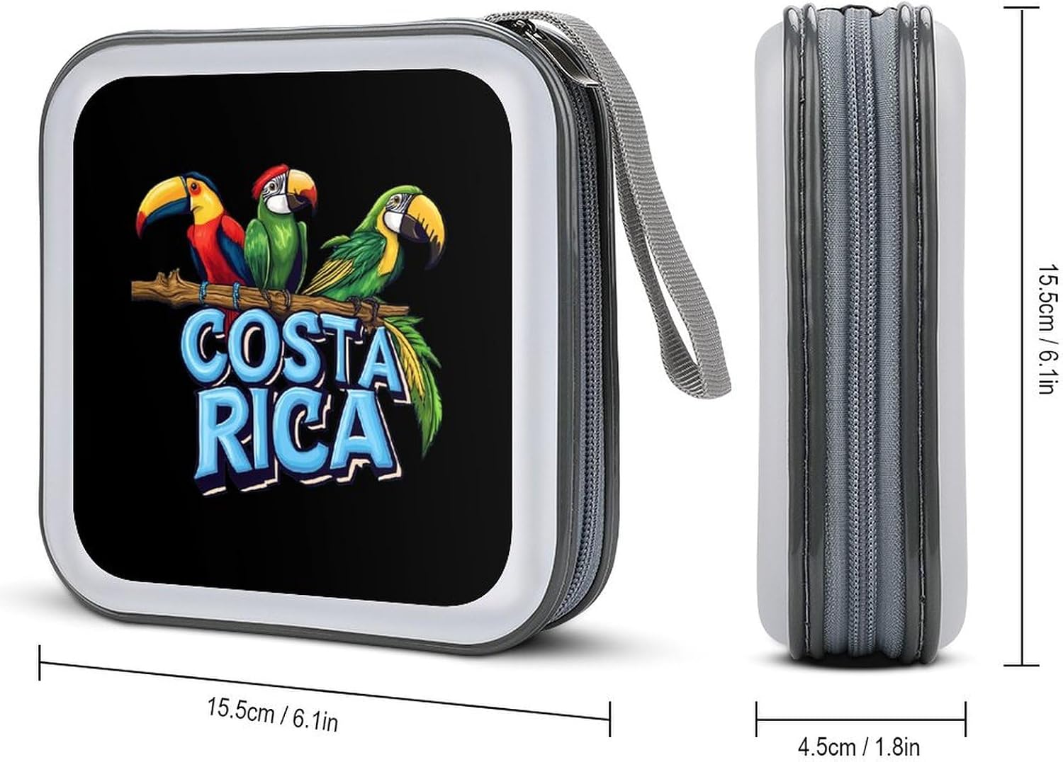 Costa-Ri-ca Tropical Bird CD Case Portable DVD Storage Box CD Wallet Holder Binder Organizer for Car Home