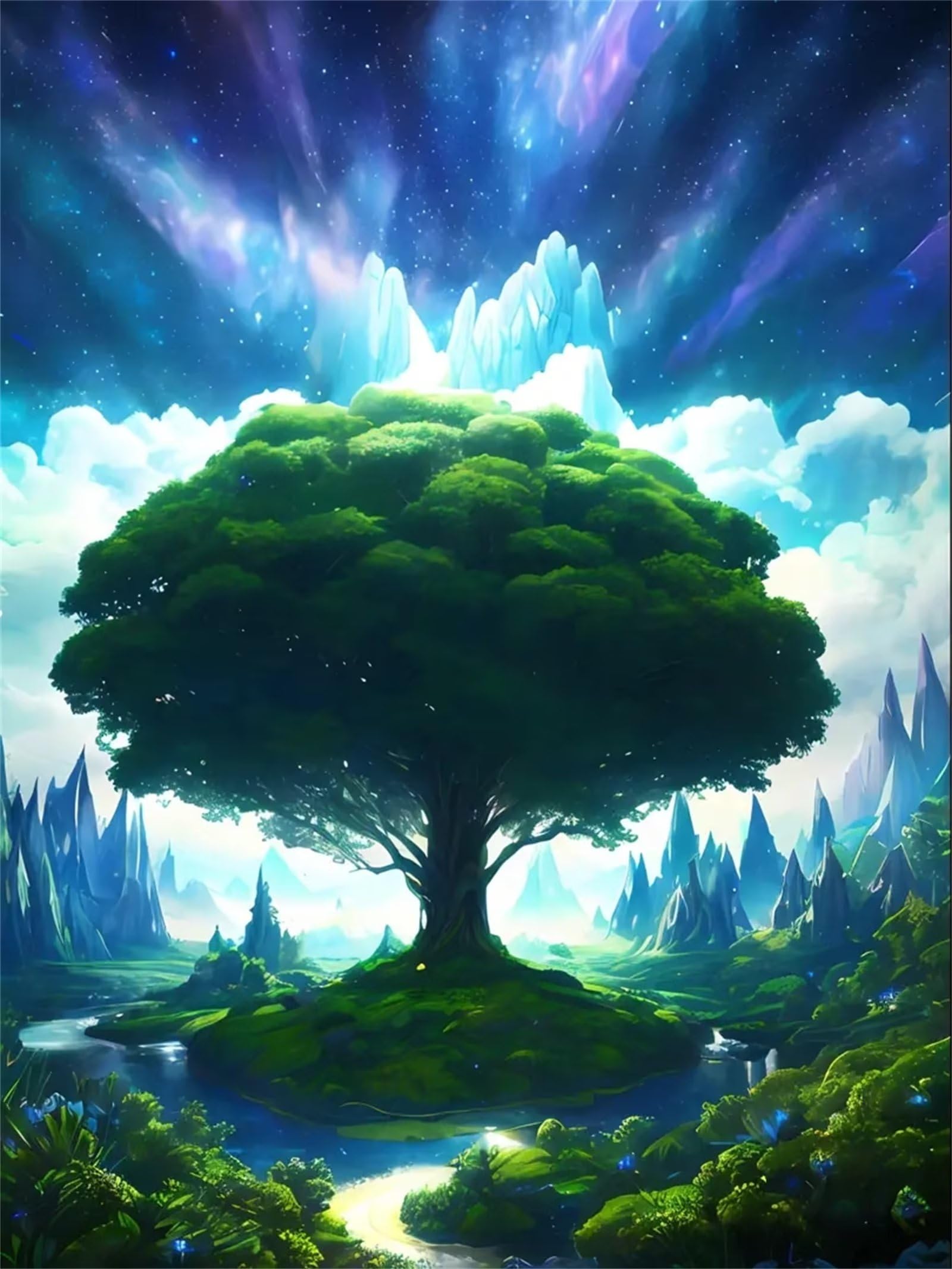 Diamond Painting Personnalisé Arbre Vert 90x120cm Broderie Diamant