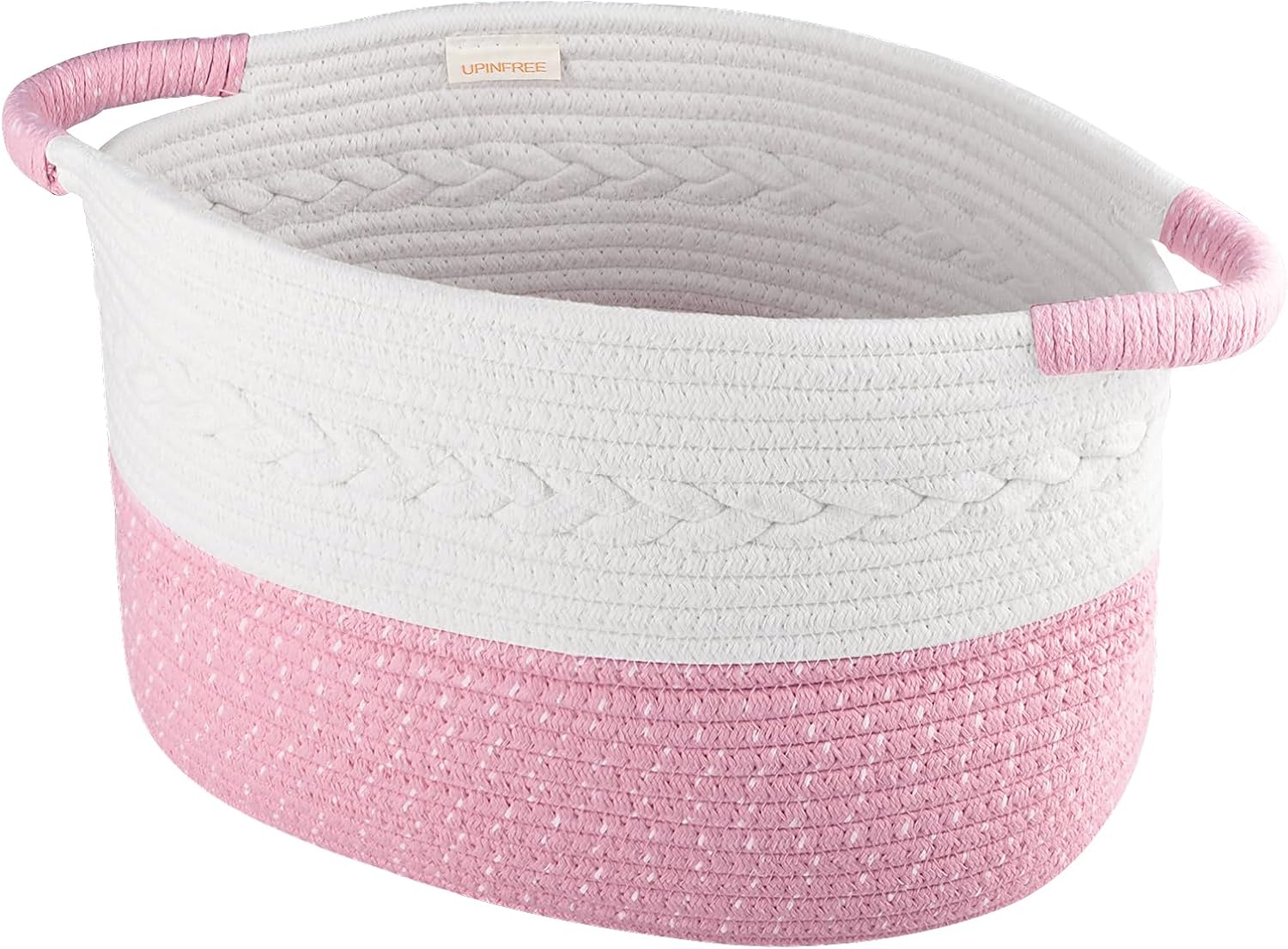 Amazon.com: UPINFREE Storage Basket for Home Organization: Pink Woven ...