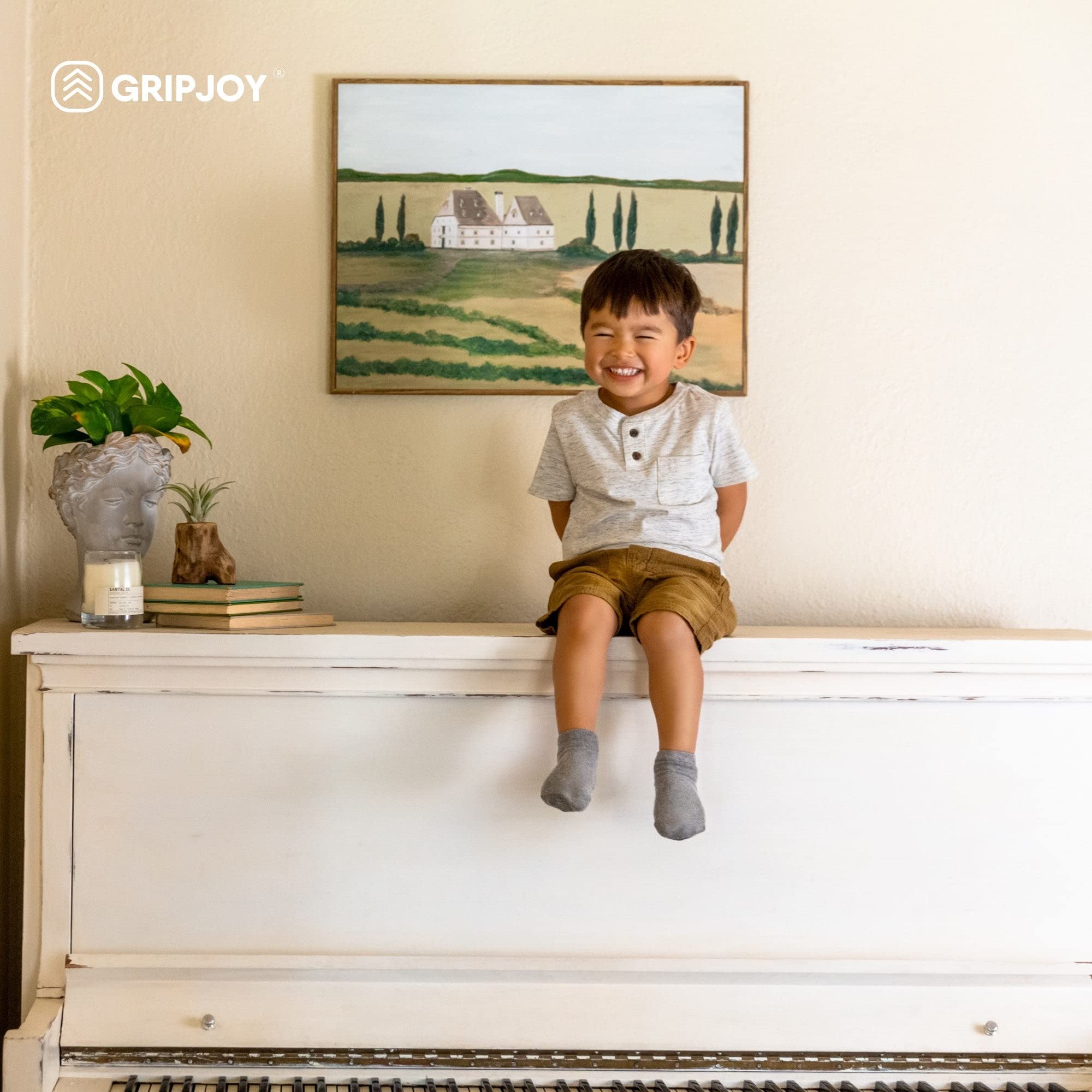 Gripjoy Calcetines para niños pequeños con pinzas – Calcetines antideslizantes para niños pequeños – Calcetines para niños 2t-3t – Niñas 4t-5t – 4 pares, Multi, 2-4 Años