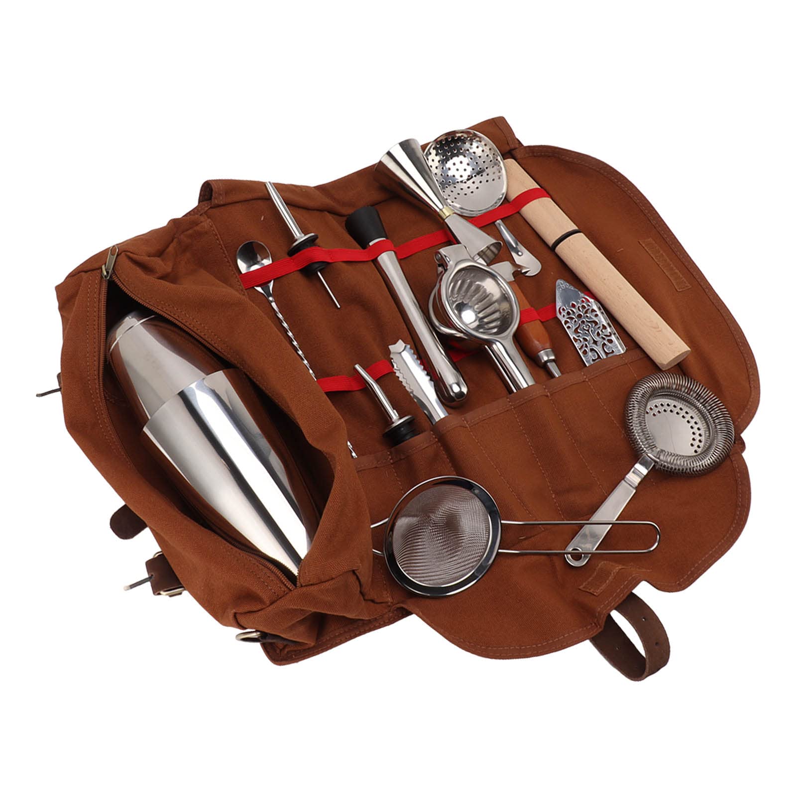 18 Pezzi Kit Shaker Kit Shaker da Cocktail Inossidabile Inossidabile con Sacchetto di Stoccaggio Fatto in Casa