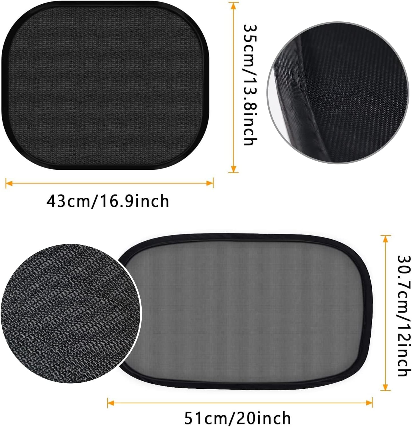 Car Window Shades (4 Pack) PEYOU 2023 Upgrade Side Window Car Window Shade for Baby with 4 Large Suction Cups and Storage Bag