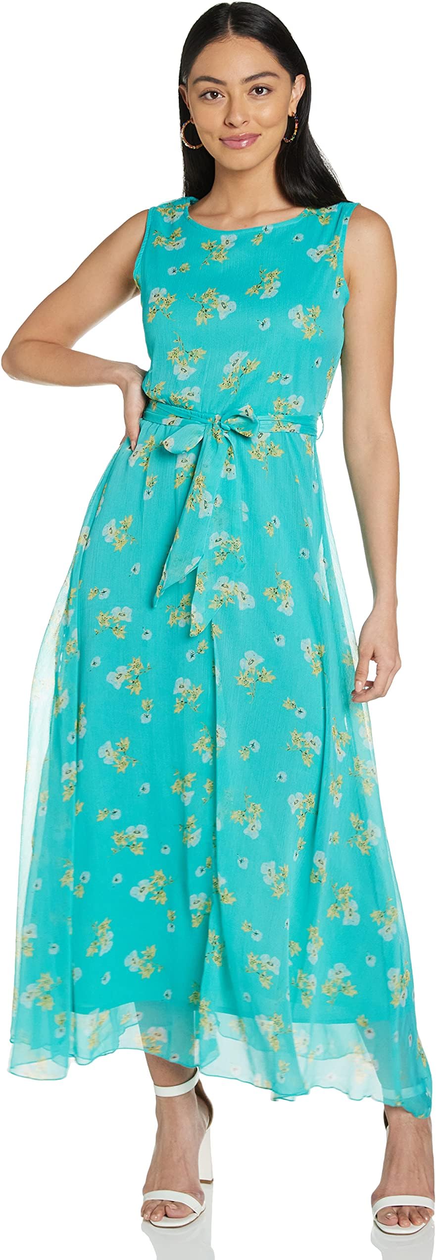 Polyester Fit And Flare Casual Dress (SDRFN501329_Blue_Medium)