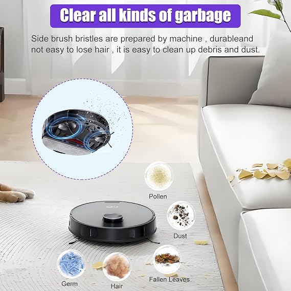Side Brush Replacement Kits for Eureka E10S E20 Plus Robot Vacuum Cleaner Parts-6 Pack