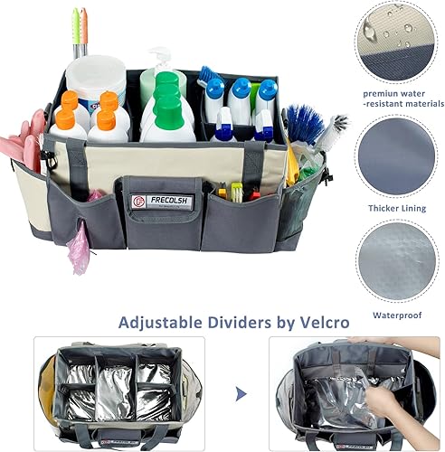 Miniatura 2 de Organizador grande de limpieza para proveedores de limpieza, organizador profesional de limpieza de 15 pulgadas con asa, bolsa de limpieza portátil,